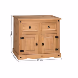 Corona Sideboard 2 Door 2 Drawer Solid Mexican Pine Furniture