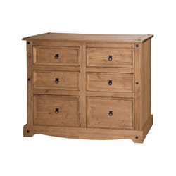 Corona 6 Drawer Chest Solid Pine Bedroom Furniture