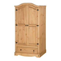 Corona Wardrobe 2 Door 1 Drawer Mexican Bedroom Solid Pine Furniture