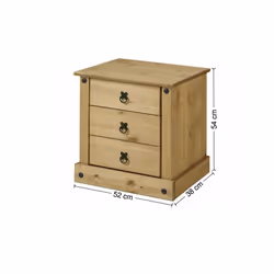 Corona Budget Bedside Solid Pine bedroom Furniture - Additional view 4
