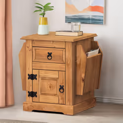 Corona Magazine Rack Lamp Table Solid Wood Pine Furniture