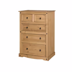 Corona 3 + 2 Drawer Chest Solid Pine Bedroom Furniture