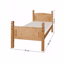 Corona 3'0" High Foot End Bed Frame Solid Pine Bedroom Furniture