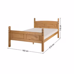 Corona 5'0" High Foot End Bed Frame Solid Pine Furniture
