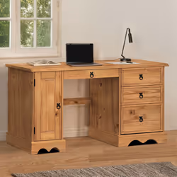 Corona Straight Computer Desk Solid Pine Furniture