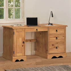 Corona Straight Computer Desk Solid Pine Furniture