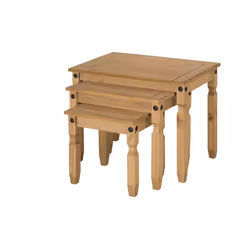 Corona Nest of Tables  Lamp Solid Pine Living Room Furniture