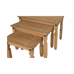 Corona Nest of Tables  Lamp Solid Pine Living Room Furniture