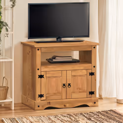 Corona Straight TV Unit Stand Living Room Furniture Solid Pine