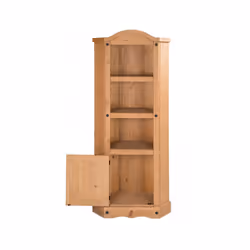 Corona Corner Display Unit Bookcase Solid Pine Furniture