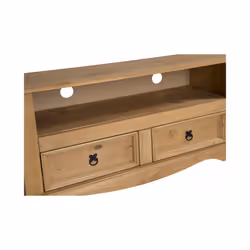 Corona TV Unit Flat Screen Wide Stand 2 Drawer Solid Pine Furniture