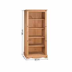 Corona Large Bookcase Solid pine Dining Room Furniture