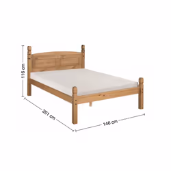 Corona 4'6" Low Foot End Bed Frame Solid Pine furniture