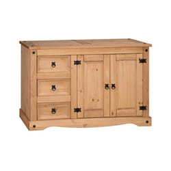 Corona 2 Door 3 Drawer Low Sideboard Solid Wood Pine Furniture