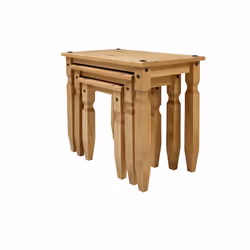 Corona Piccolo Nest of Tables Solid Pine Furniture Living Room