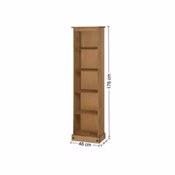 Corona Bookcase Tall Narrow Large Display shelf  Pine  Furniture