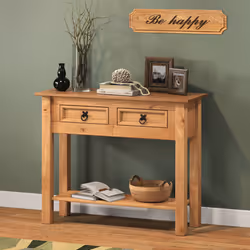 Corona 2 Drawer Console Table Solid Pine Furniture