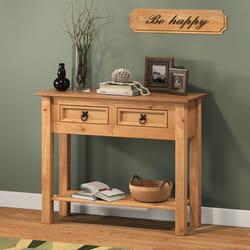 Corona 2 Drawer Console Table Solid Pine Furniture