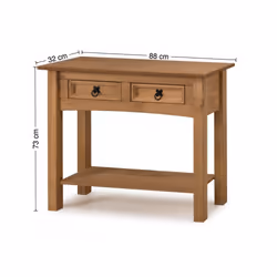 Corona 2 Drawer Console Table Solid Pine Furniture