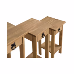 Corona Set of 3 Plant Stands Side Tables Sloid Wood Pine Furniture
