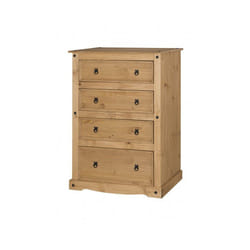 Corona 4 Drawer Chest Solid Pine Bedroom Furniture