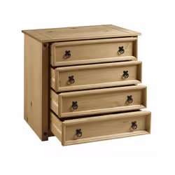 Corona Small 4 Drawer Chest Solid Pine Bedroom Furniture