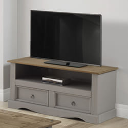 Corona Grey Wax Flat Screen TV Unit Solid Pine Furniture