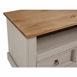 Corona Grey Wax Flat Screen TV Unit Solid Pine Furniture