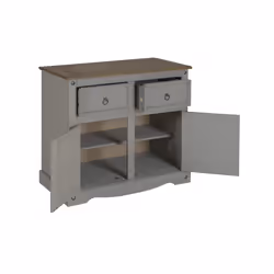 Corona Grey Wax 2 Door Sideboard Solid Pine Furniture