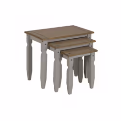 Corona Grey Wax Piccolo Nest of Tables