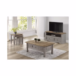 Corona Grey Wax Piccolo Nest of Tables