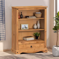 Corona 1 Drawer Bookcase Solid Pine furniture