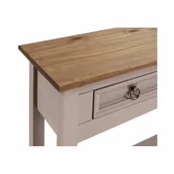 Corona Console Table Grey Wax 2 Drawer Solid Pine Furniture living