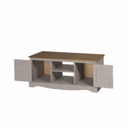 Corona Grey Wax 2 Door Media Unit Solid Pine Furniture