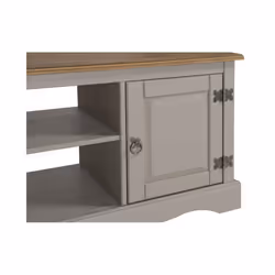 Corona Grey Wax 2 Door Media Unit Solid Pine Furniture