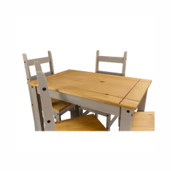 Corona Grey Wax Budget Dining Set Solid Pine Furniture