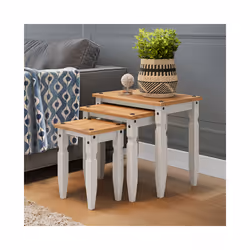 Corona White Piccolo Nest of Tables