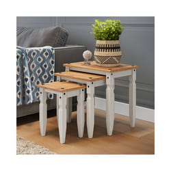 Corona White Piccolo Nest of Tables