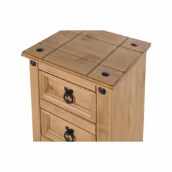 Corona Narrow 5 Drawer Bedside Solid Pine Bedroom Furniture