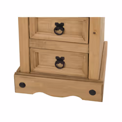 Corona Narrow 5 Drawer Bedside Solid Pine Bedroom Furniture