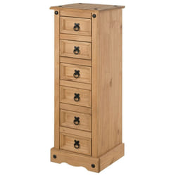 Corona 6 Drawer Narrow Chest Bedside Table Cabinet bedroom Furniture