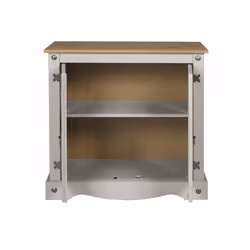 Corona Grey Wax 2 Door Cupboard  Sideboard Solid Pine Furniture