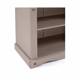 Corona Grey Wax Large Bookcase Storage Solid Wood Pine Furniture