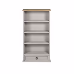 Corona Grey Wax 1 Drawer DVD Rack Solid Wood Pine Furniture