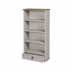 Corona Grey Wax 1 Drawer DVD Rack Solid Wood Pine Furniture