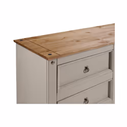 Corona Grey Wax 6 Drawer Wide Chest Solid Pine Bedroom Furniture