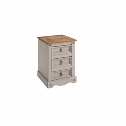 Corona Grey Wax Medium Bedside Rustic