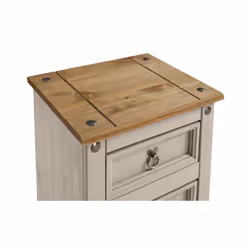 Corona Grey Wax Medium Bedside Rustic