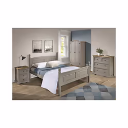 Corona Grey Wax Medium Bedside Rustic