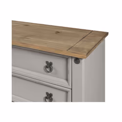Corona Chest of Drawers 4 Drawer Grey Wax Small Solid Pine
